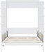Murphy Bed, Queen Size Wooden Wall Bed with Sofa for Bedroom, Wood Slat Support, No Box Spring Needed, Easy Assembly, White