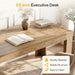 63-Inch Office Desk, Modern Executive Desk with Large Tabletop, Wooden Computer Desk, Long Workstation for Home Office, Light Brown