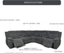 Manual Reclining Sectional Sofa  Premium Fabric, Console