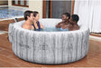 Saluspa Fiji Airjet 2 to 4 Person Inflatable Hot Tub round Portable Outdoor Spa with 120 Soothing Airjets and Cover, Gray