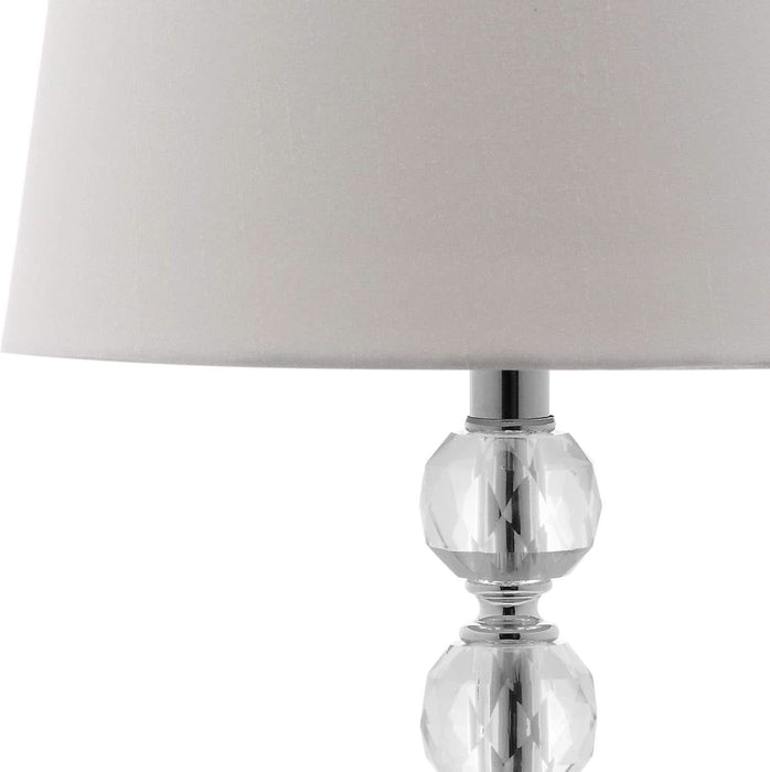 Lighting Collection – Nola Set of 2 Modern Glam Stacked Crystal Ball 16-Inch Table Lamps, LED Bulbs Included, Bedroom Living Room Home Office (LIT4123C-SET2)