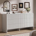 55" Wide Modern Curved 6 Drawer Dresser，White
