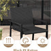 4 Pieces Wicker Patio Conversation Set with Coffee Table, PE Rattan Chairs with Galvanized Metal Frame, Outdoor Table and Chairs Set for Small Space, Balcony, Poolside, Backyard (Black)