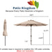 10FT Patio Umbrella Outdoor Market Umbrella with Crank and Tilt, 8 Flexible Fiberglass Ribs, Uv-Resistant Waterproof Canopy for Patio, Deck, Garden, Backyard, Beige
