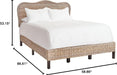 Home Collection Daejon Coastal Rattan Legs Camelback Headboard Full Size Bed BED8001A-F, Grey/Espresso