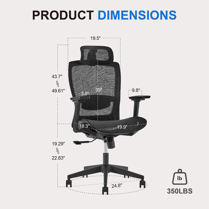 Ergonomic Office Chair,Comfy Desk Chair with Lumbar Support