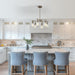 Brushed Nickel Six Light Farmhouse Chandelier Glass