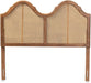 Modern Rattan Queen Size Arched Headboard in Walnut