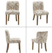 Upholstered Parsons Chair Set of 2, Linen Fabric Floral Patterned Dining Chairs with Walnut Wood Leg Cushioned Back Modern Rustic Side Chairs for Living Room/Kitchen/Dining/Restaurant
