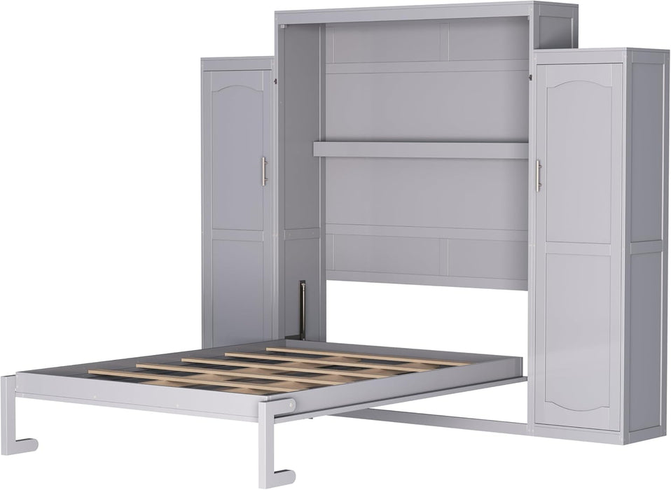 Queen Size Murphy Bed With IntegratedWardrobeStorage