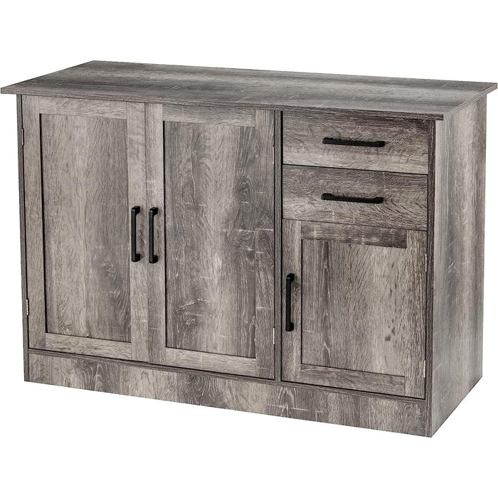 Gray Entryway Cupboard Sideboard Storage Cabinet with Drawers