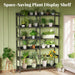 6 Tier Bookshelf with 12 Open Shelves and Raised Baffle, Black