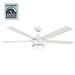 Merwry 52 In. Intergrated LED Matte White Ceiling Fan with Light and Remote Control