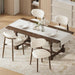 Upholstered Dining Chairs Set of 6 with Curved Back, Beige