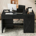 Farmhouse 47" Executive Desk,Computer Desk with Drawers and Storage Cabinet, Home Office Desk for Work and Study.Pure Black