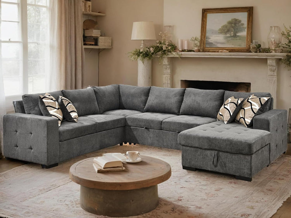 Oversized Sectional Sleeper Sofa with Storage