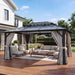 10X12 Ft Aluminum Gazebo Featuring Polycarbonate Roof