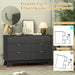 7 Drawer Fluted Dresser for Bedroom, Mid Century Modern Dresser with 7 Drawers, Dressers & Chests of Drawers with Metal Handle, TV Stand & Storage Organizer for Entryway, Hallway, Black