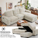 Beige Sectional Sofa 99", Convertible, with USB