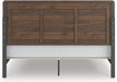 Signature Design by Ashley Hollinaze Contemporary Panel Platform Bed with LED Lighting, Foundation or Box Spring Not Needed, King, Dark Brown