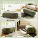 54-Inch Green Upholstered Bench for Bedroom, 4.5Ft End of Bed Accent Ottoman Bench with round Solid Wood Legs, Long Oval Footstool for Entryway & Hallway, Velvet Padded Seat