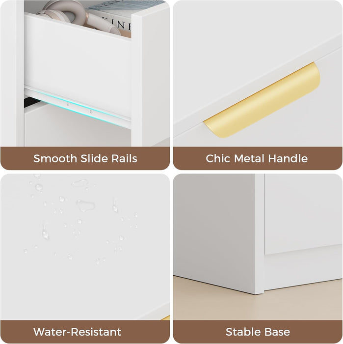 53" Wide 6 Drawer Dresser for Bedroom, Modern Simple Wood Dresser Chest of Drawers Closet Store Organizer for Living Room, Hallway (White, 15.4" D X 53.1" W X 30.9" H (6 Drawers))