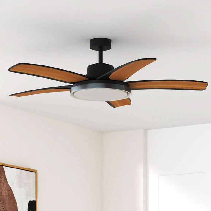 Smart Ceiling Fans with Lights, Low Profile Ceiling Fan with Alexa/App, 52'' Dimmable Lighting & Color Tuning, RGB Ambient Light for Living Room, Game Room, Easy Installation, Quiet, Black