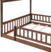Full Size Montessori Playhouse Bed Frame WalnutFinish