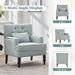 Sapphire Blue Upholstered Club Chair Lumbar Pillow