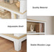 71" Farmhouse Bookcase W/Adjustable Shelves & 31.5" Width, 5 Tier Tall Bookshelf with Wooden Legs, Rustic Vintage Book Shelf for Living Room Office Library (White+Wood)