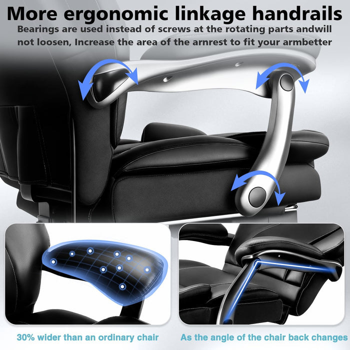 600Lbs Big and Tall Reclinging Office Chair ,Heavy Duty Computer Desk Chair