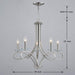 Nickel Chandelier Five Lights Seventeen Inch Height