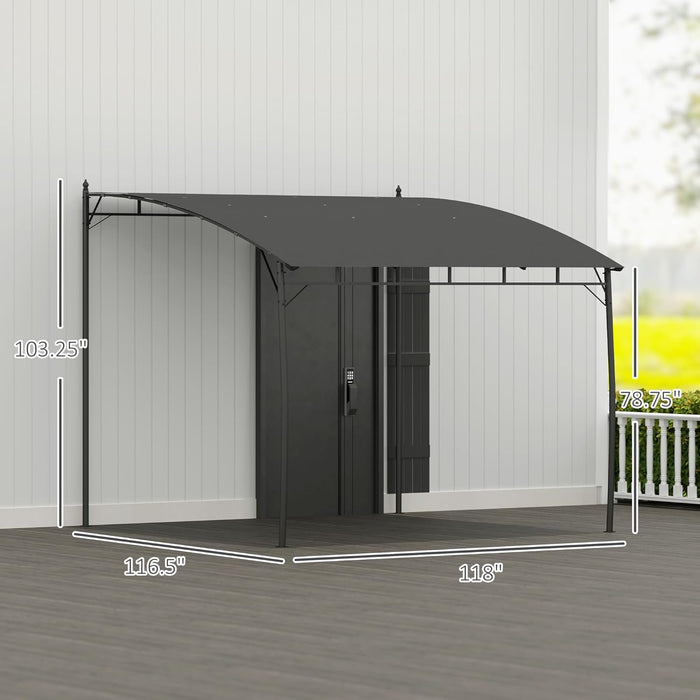 10' X 10' Outdoor Pergola Gazebo with Uv-Resistant Canopy and Metal Frame, Sun Shade Shelter for Porch, Patio, Deck, Backyard, Charcoal Gray