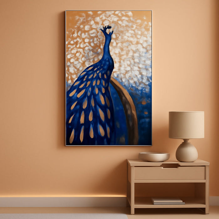 Paintings, 24X48 Inch Paintings Peacock with Tree Oil Hand Painting Painting 3D Hand-Painted on Canvas Abstract Artwork Art Wood inside Framed Hanging Wall Decoration Abstract Painting