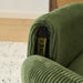 30.3" Wide Modern Barrel Accent Armchair with Track Armrest, Solid Wooden Legs, Comfy Upholstered Club Chair,Round Single Home Sofa for Living Room, Bedroom, Reading Room, Corduroy Green