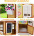 Wooden Playhouse for Kids Outdoor Play House for Kids, with Working Door, Windows, Flowers Pot Holder, Playhouses for Kids Pretend Play House 44.6"X 39" X 50.9"