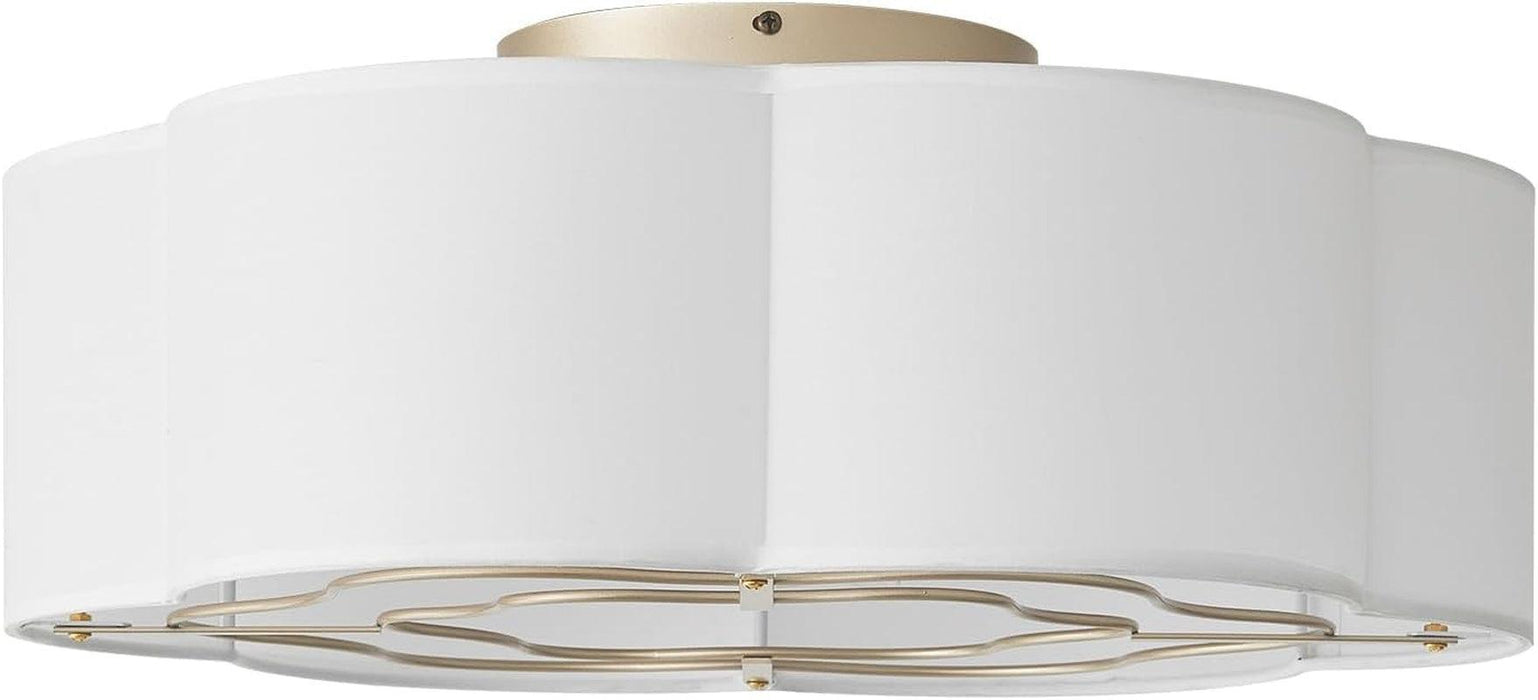 Caged Ceiling Fan with Lights, Flush Mount 20" Boho Ceiling Fans with Lights Remote Control, Low Profile Fabric Bladeless with 6 Speeds for Bedroom, Nursery, Kitchen