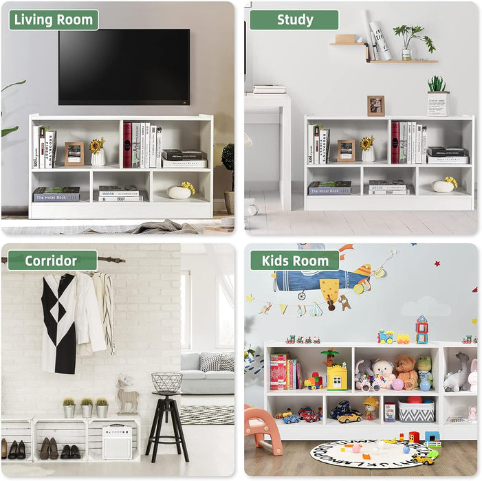 White 44 Inches Multifunctional Engineered Cube Bookcase