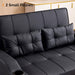 Black Leatherette Convertible Sleeper Sofa With USB