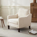 Mid Century Modern Accent Chair, Upholstered Living Room Chairs Armchair for Bedroom, Comfy Reading Accent Chairs with Wood Legs for Living Room, Beige