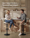 VASAGLE Bar Stools Set of 2, Height Adjustable Swivel Chairs, PU Leather | Kitchen Barstools with Back and Footrest, Quilt Surface, Steel, Dining Room, Counter, Cream White,Uljb150W101S
