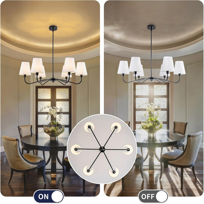 Black Farmhouse Chandeliers 36-Inch Dining Room Lighting