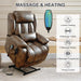 Large Genuine Leather Power Lift Recliner Chairs for Elderly