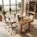 Solid Wood Home Office Desk, 63" Live Edge Executive Desk