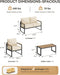 Patio Furniture Set, 4 Piece Outdoor Patio Furniture with Thick Cushions, Modern Metal Outdoor Conversation Sets with Coffee Table for Porch, Balcony, Deck Cream