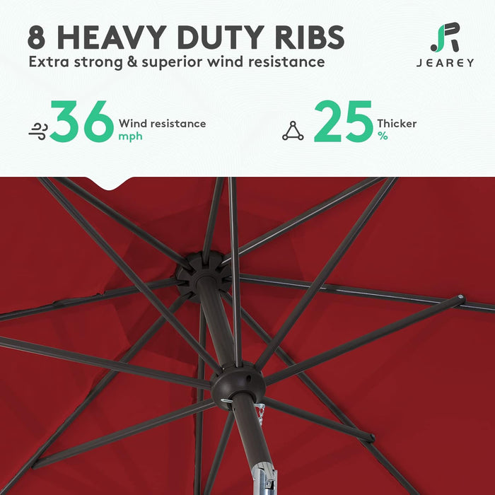 9FT Outdoor Patio Umbrella, Market Umbrella, Red