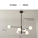 Modern Glass Ball Led Ceiling Chandelier Black Gold for Bedroom Living Dining Room Table Pendant Lamp Lusters Luminaire Lighting