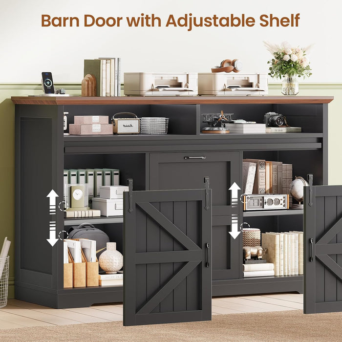47.2 Black File Cabinet With Organization Solutions