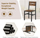 Dining Chairs Set of 4, Rustic Wooden Kitchen Chairs with Backrests and Metal Frame, Modern Farmhouse Dinner Chairs for Kitchen, Easy Assembly, Living Room, Dining Room, Rustic Brown and Black