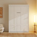 65 Inch Queen White Murphy Bed FlexibleSlatSystemEnhanced